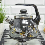 Чайник 3л со свистком "Magia" черный