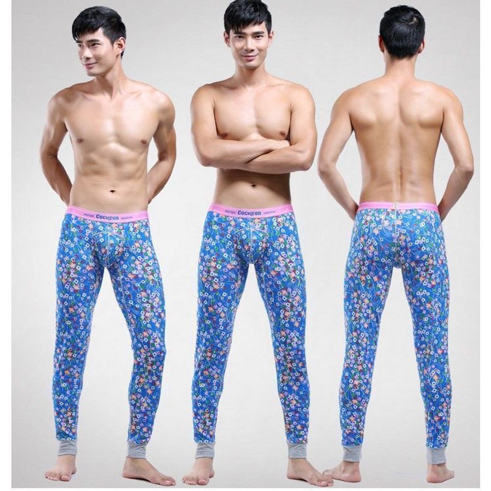 Мужские кальсоны с узором голубые Cockon MAN pants Blue 23644