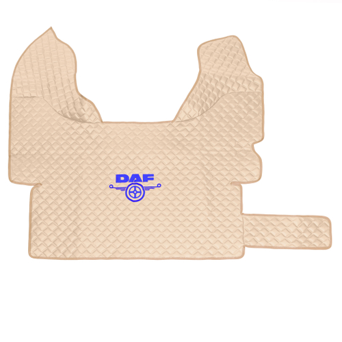 Ковры Daf XF-105 с 2006г (автомат) (экокожа, бежевый, бежевый кант, синяя вышивка)