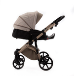 Детская универсальная коляска Adamex NOLA Natura CAPPUCCINO-4 (2в1) - Т.Бежевая ткань, Т. бежевая экокожи