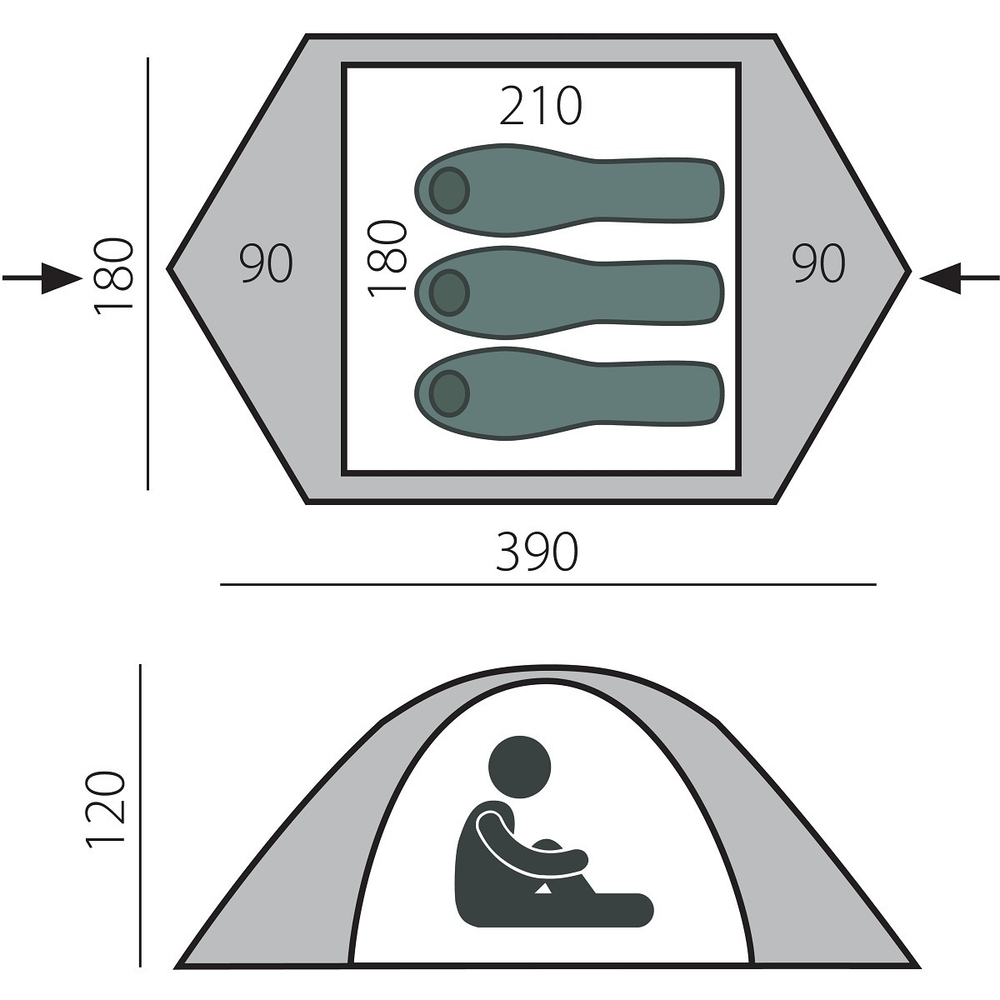 Палатка двухслойная BTrace Vang 3 с двумя входами