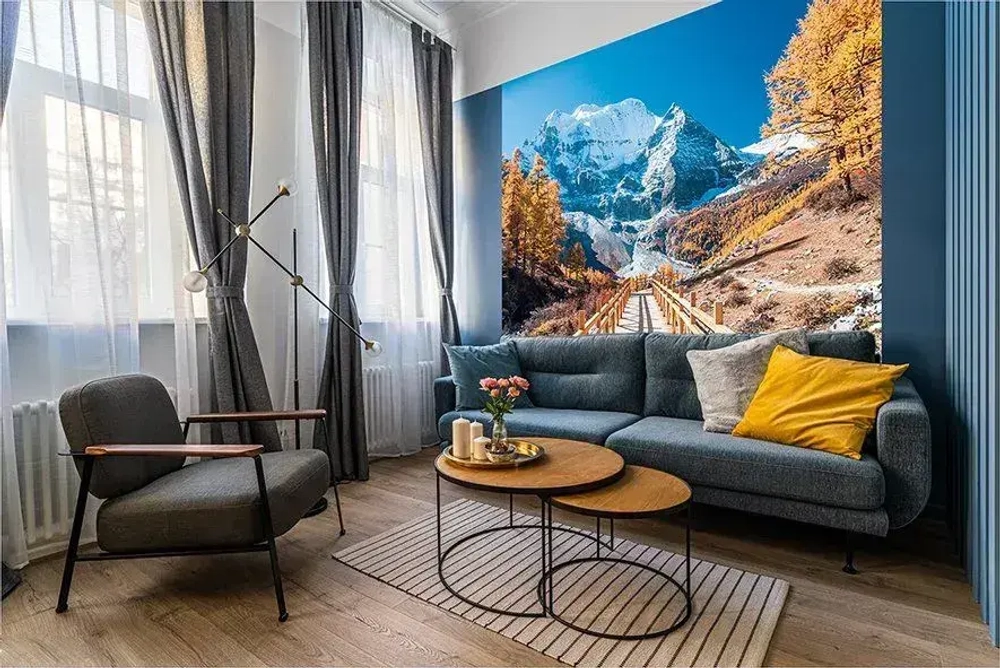 Фотообои "Симфония" бумажные Красочная осень 210*200 см.