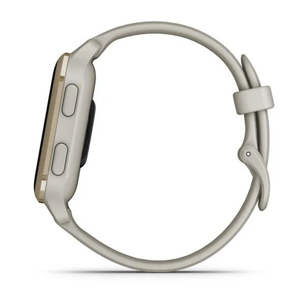 Смарт часы Garmin Venu Sq 2 Music Edition серый с безелем цвета кремового золота и силиконовым ремешком