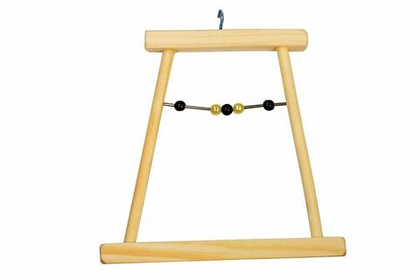 ДАРЭЛЕНД Качели для попугая деревянные малые с бусами, 120*8*115 мм