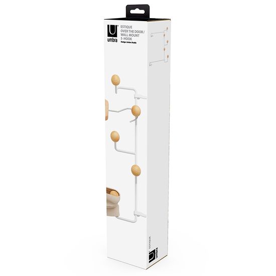 Вешалка для одежды подвесная estique, белая/натуральное дерево