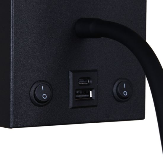 86210-9.2-001KT LED3W+E14 BK светильник настенный