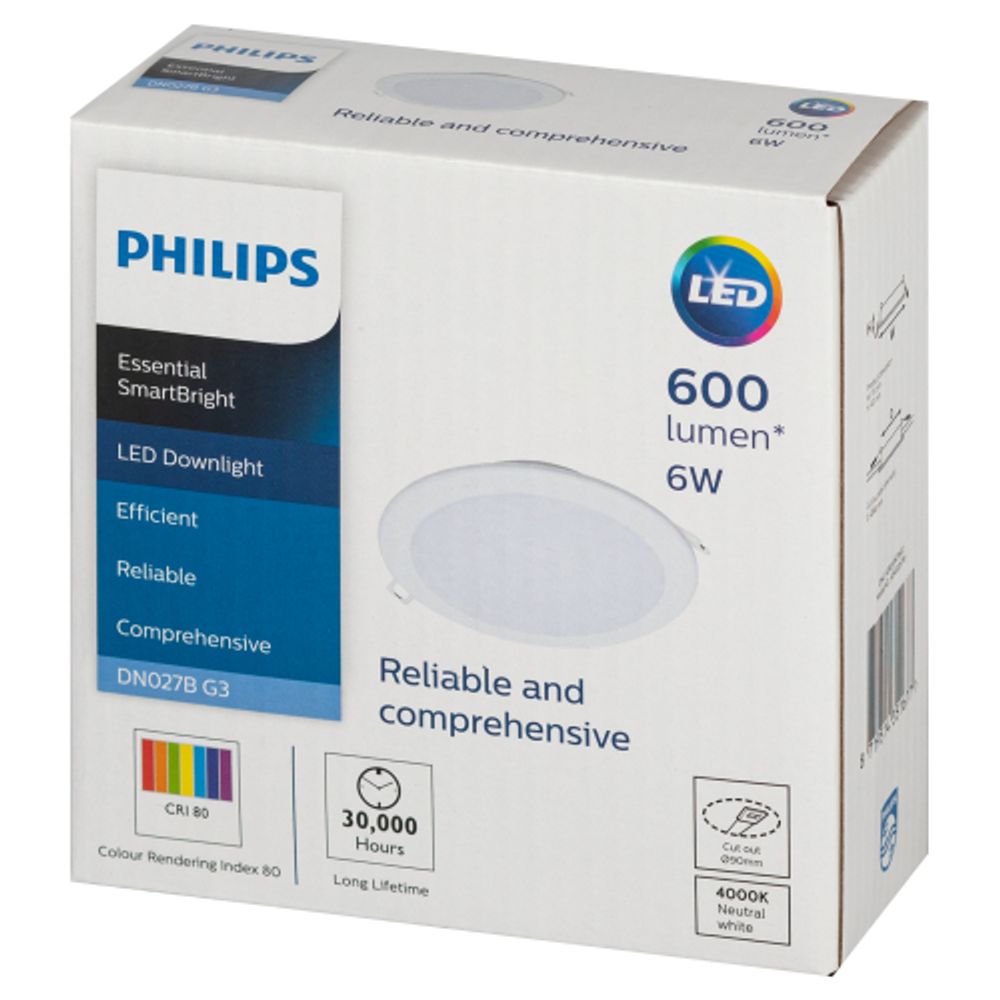 Светильник светодиодный встраиваемый Philips 929002671602 DN027B LED6 6Вт 4000К 220-240В D90 | Philips