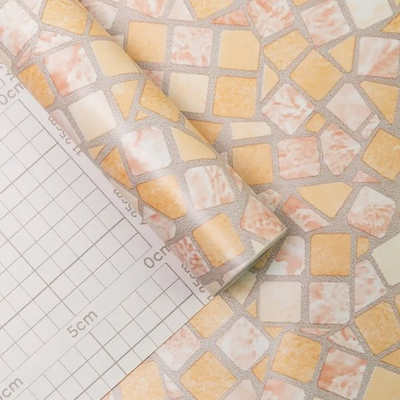 Пленка самоклеящаяся 90см*8м Мозаика бежевая