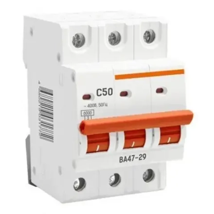 Автоматический выключатель ВА47-29 6кА, 3P 50А (C)