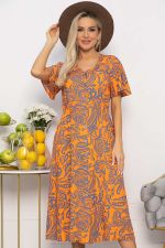 Платье Иоланда (оранжево-синее) П13677-5М LT Collection