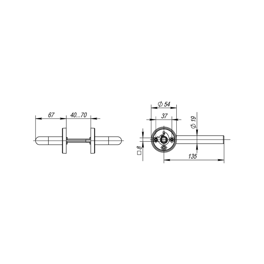 Ручка раздельная R.DSS201-0203/19 (DSS-0203/19) INOX 201