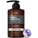 Шампунь с маслом макадамии "Белый мускусный парфюм" Kundal Honey&Macadamia Shampoo White Musk, 500мл