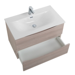 Тумба с раковиной подвесная BelBagno MARINO-CER-MINI-800-2C-SO-RG-P Rovere Grigio, раковина белая BB-8099-3-80