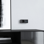 Выключатель двухклавишный с подсветкой Gallant черный с серебром W5020134 W5020134