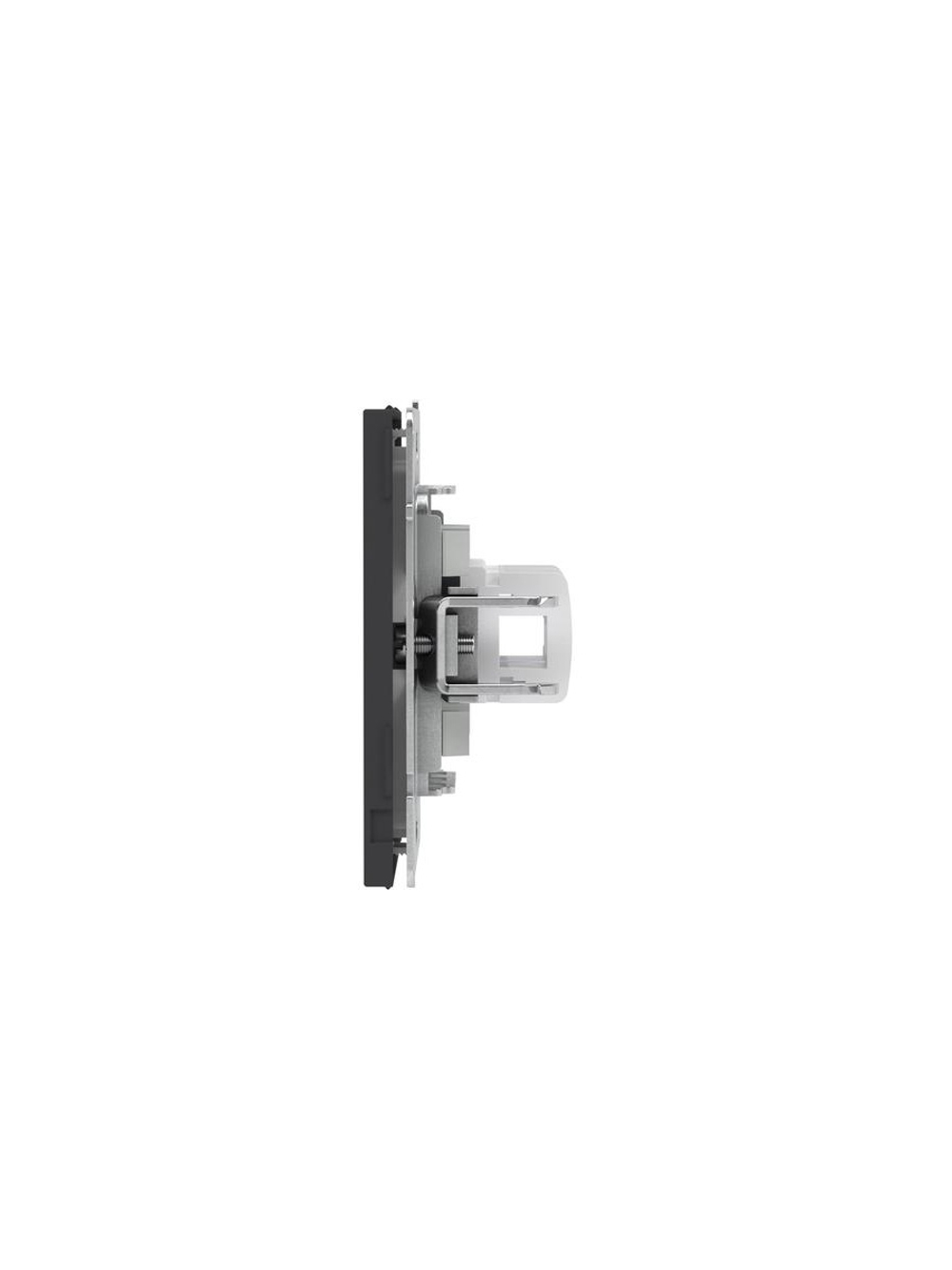 Розетка компьютерная 2-м KANT RJ45 кат.5E без шторки черн. уголь DKC 7012664