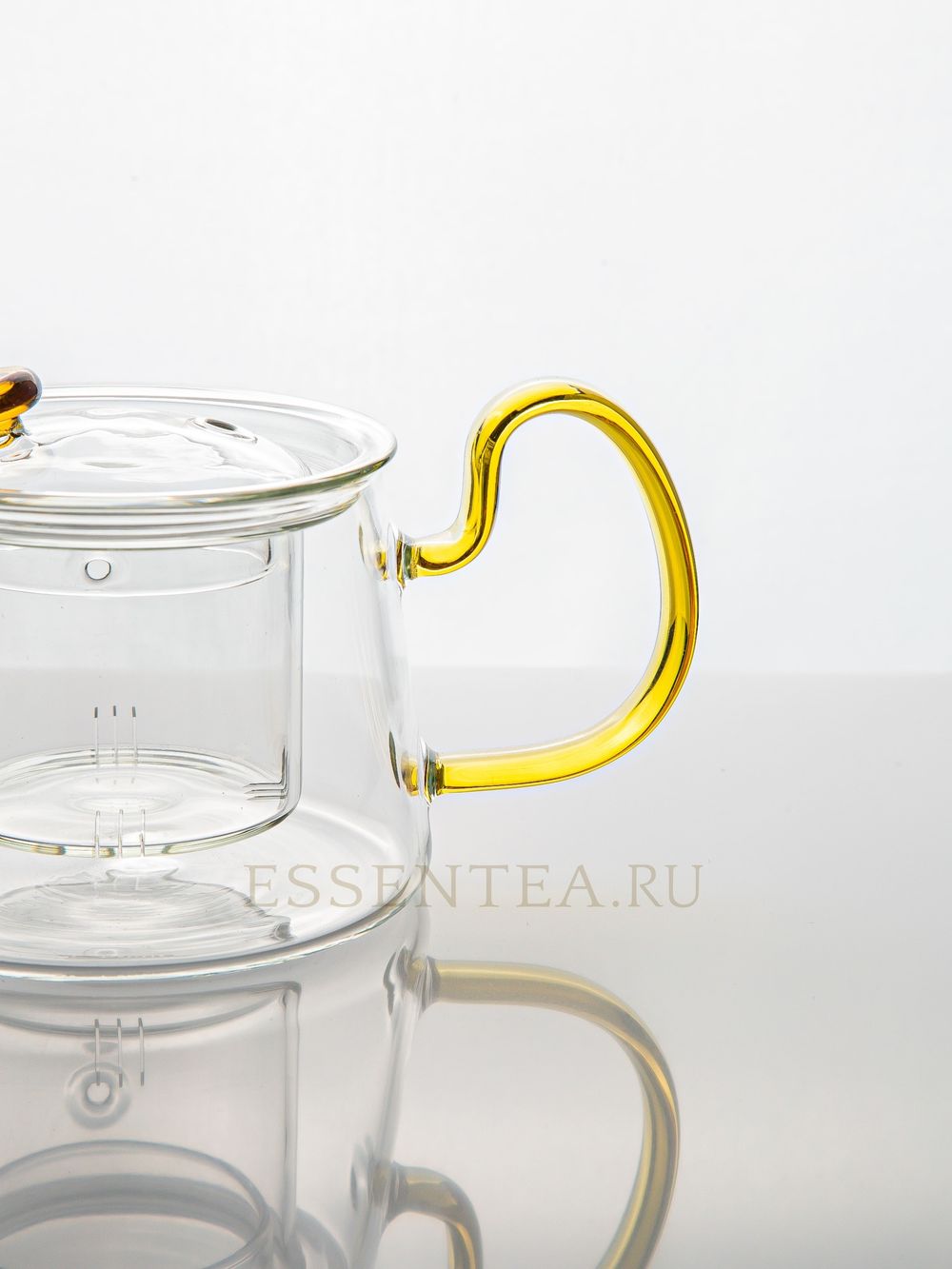 Чайник стеклянный "Хаджин Голд" со стеклянной колбой 700 мл