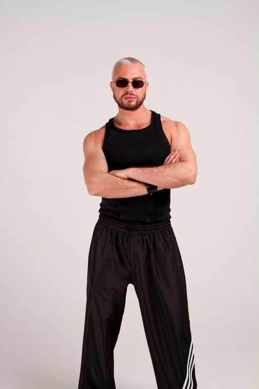 Брюки с лампасами crystal мужские