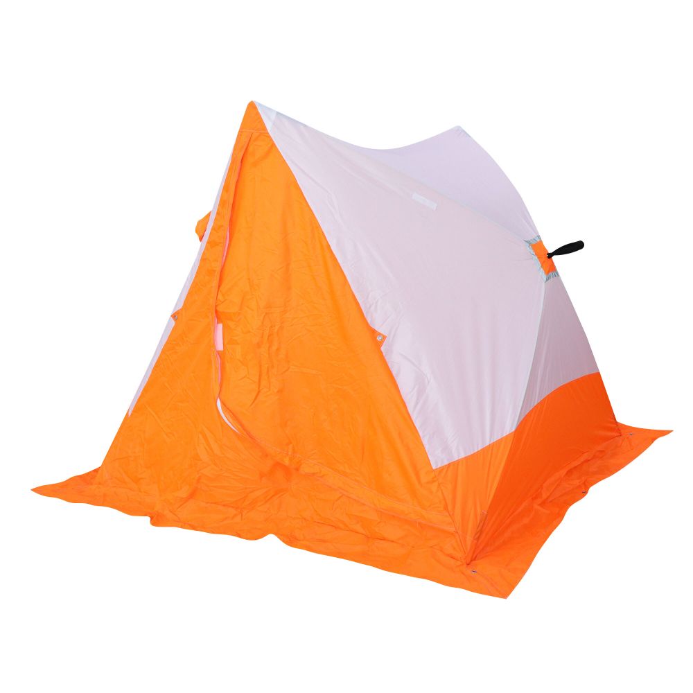 Палатка зимняя СЛЕДОПЫТ 2-скатная, Oxford 210D PU 1000, цв. бело-оранж.