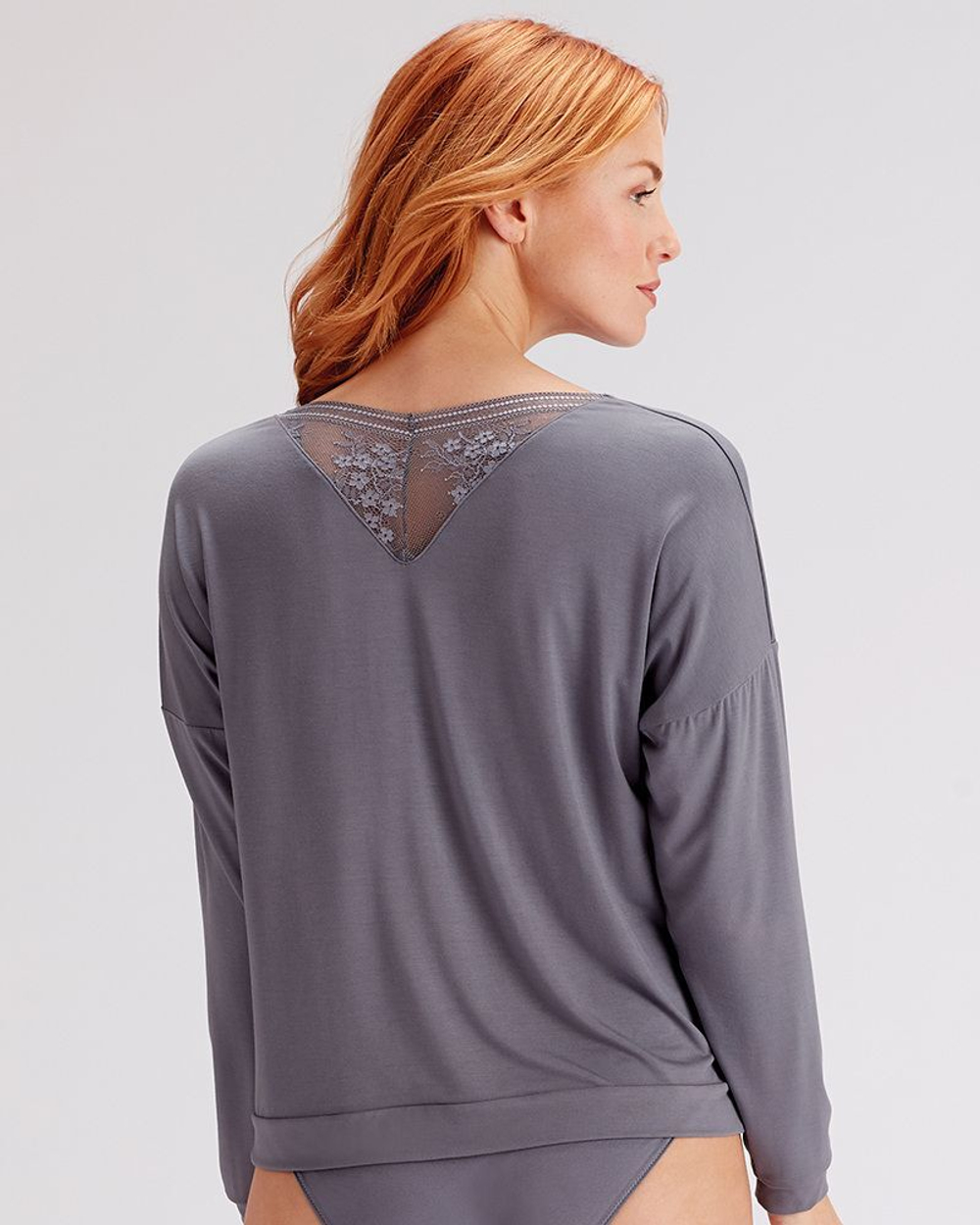 Футболка-топ из вискозы для сна и дома (Размер: M) (Цвет: серый)