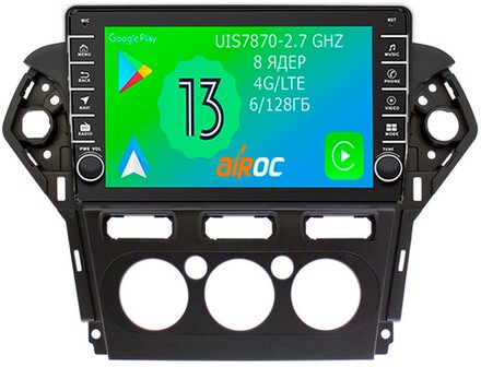 Магнитола для Ford Mondeo 4 2010-2015 (кондиционер) - Airoc AB-1713M (кнопки и крутилки), Android 13, TS20, 6/128Гб, SIM-слот, CarPlay