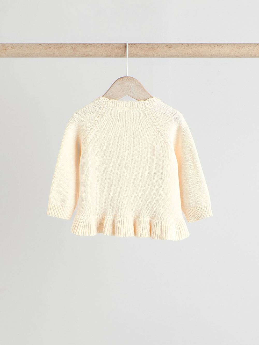 Вязаный кардиган и брюки в комплекте для девочек Next AW7-040, Белый