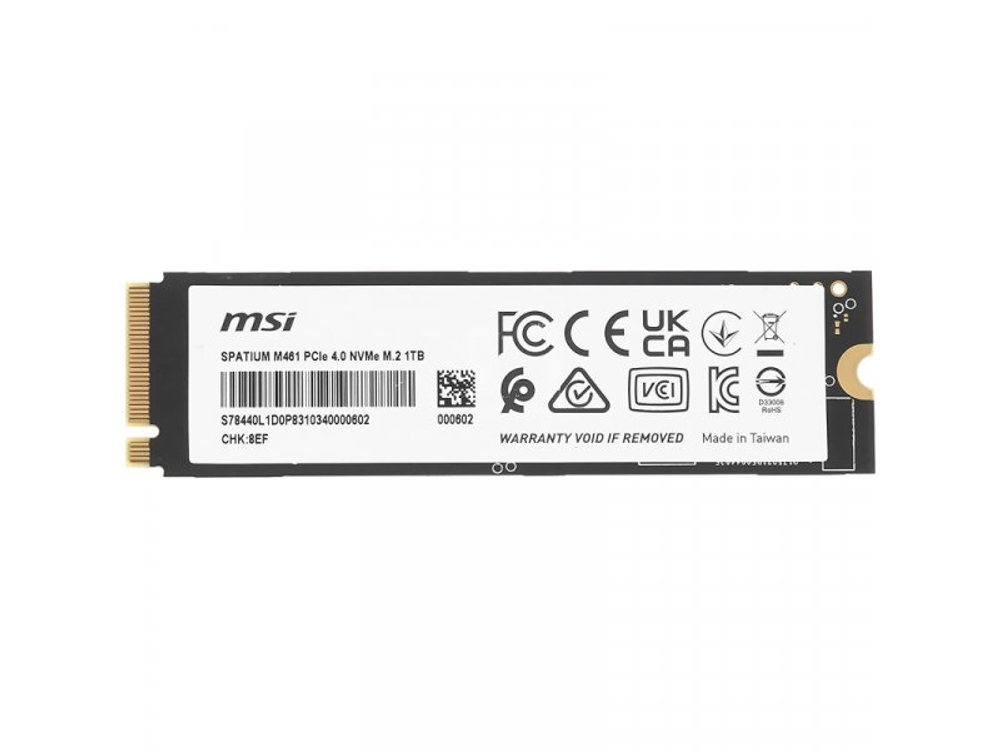 SSD накопитель MSI Spatium M461 1ТБ, M.2 2280, PCIe 4.0 x4, NVMe [S78-440L1D0-P83]