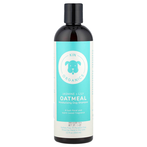 Kin+Kind, увлажняющий шампунь для собак с органической овсянкой, жасмин и лилия, 354 мл (12 жидк. унций)