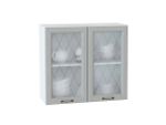 Шкаф верхний с 2-мя остекленными дверцами Ницца