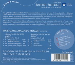 Academy Of St Martin In The Fields, Sir Neville Marriner / Mozart: Jupiter-Sinfonie, Sinfonien Nr. 41 & 35 (CD)