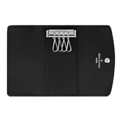 LOUIS VUITTON Cow Leather Key Pouch Women"s Black