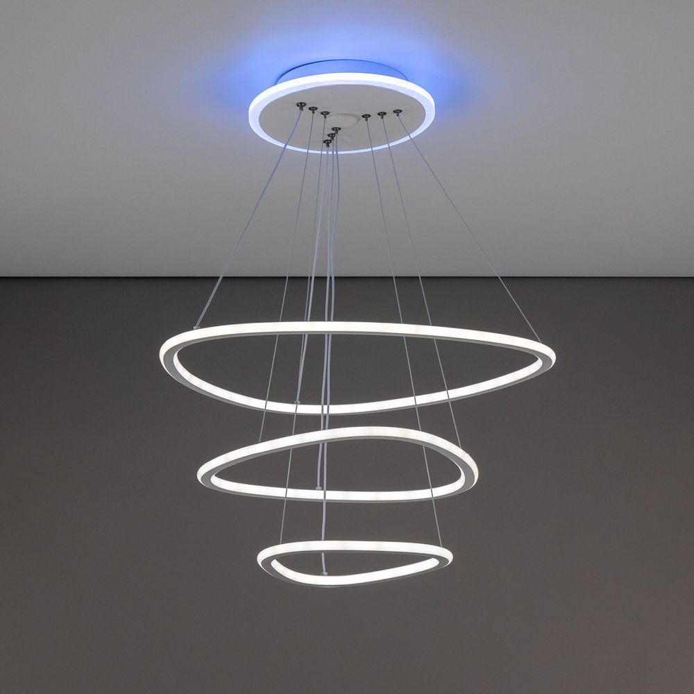 Citilux Неон Смарт CL731A330E RGB Умная подвесная люстра Белая