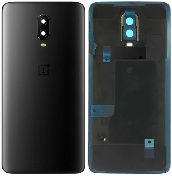 Задняя крышка для OnePlus 6T черная матовая (Midnight Black) без стекла камеры