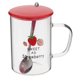 GAEM Кружка с крышкой и ложкой, 450 мл, L12 W8,5 H12 см, 4в.