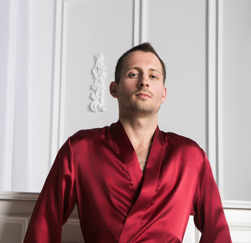 Халат шелковый мужской Luxe Dream винный