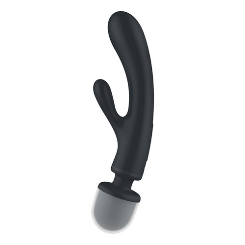 Серый двусторонний вибромассажер 23,7см Satisfyer Triple Lover 4018201