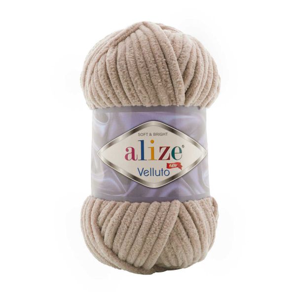 Пряжа Alize (Ализе) Velluto / уп.5 мот. по 100 г, 68м, 530 бежевый A