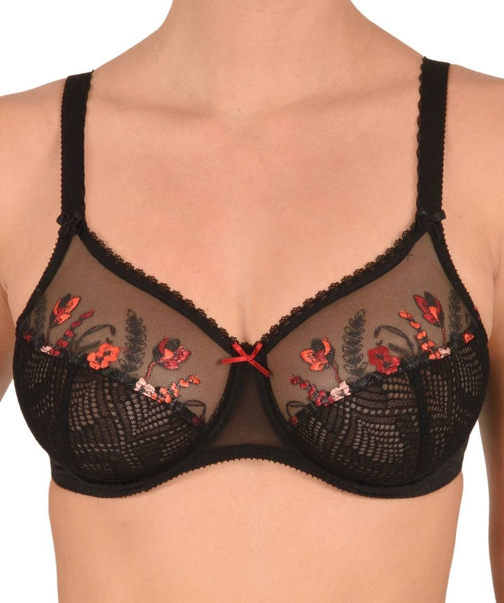 Бюстгальтер Ashley с вышитыми цветами (Размер: 70F) (Цвет: молочный)