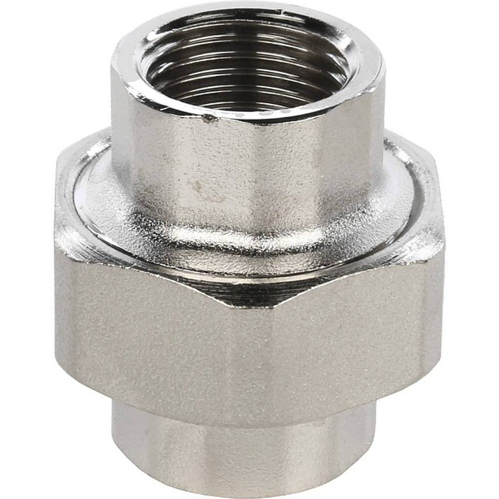 Соединение быстроразъемое (американка) STOUT SFT 0034 - 1/2" (ВР/ВР, латунь никелированная, металл по металлу)