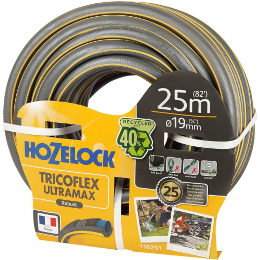 Шланг для полива HoZelock 116251 ПВХ TRICOFLEX ULTRAMAX 19 мм 25 м | Шланги Green Apple