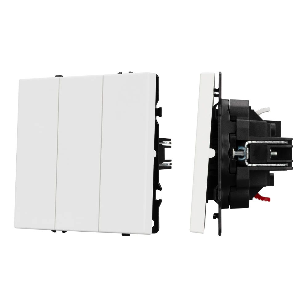 Механизм выключателя трехклавишный непроходной SWT-NOBE-MK03-SFPL-WH (230V, 10A) (Arlight, Белый кварц) 061801