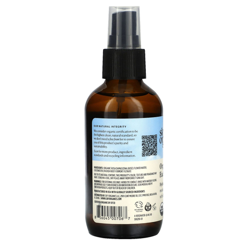Sky Organics, Органический спрей для лица с розовой водой, 118 мл (4 жидк. унц.)