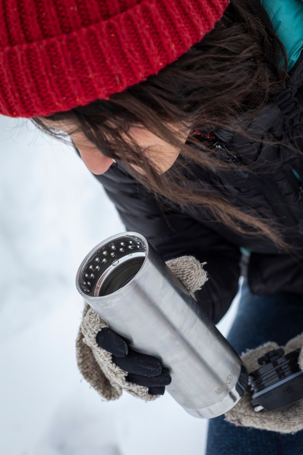 Термокружка Klean Kanteen TKWide Cafe Cap 16oz (473 мл) Brushed Stainless