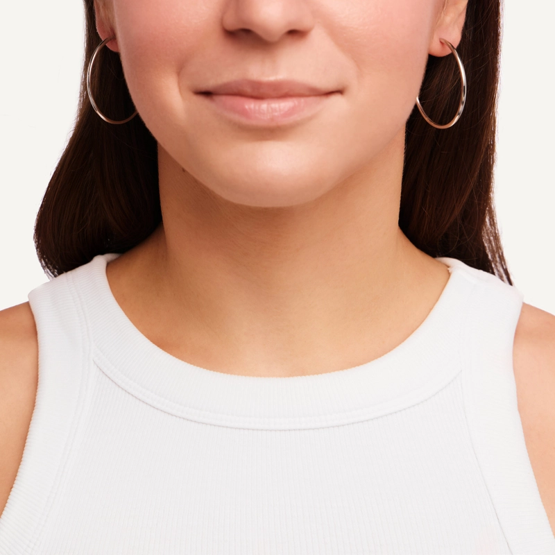 Серьги-конго Широкое Серебро – 4 см