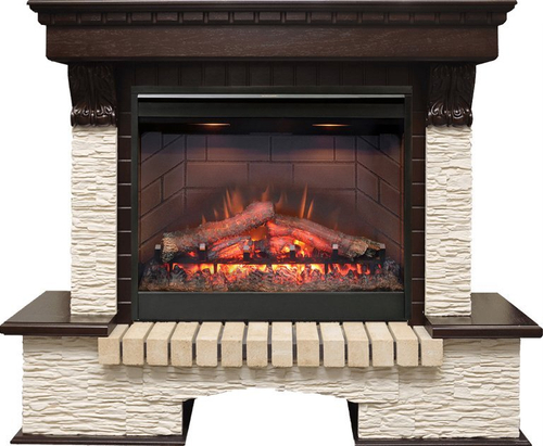 Каминокомплект Pierre Luxe - Темный дуб / Сланец мелкий с очагом Symphony 26'' DF2608-INT