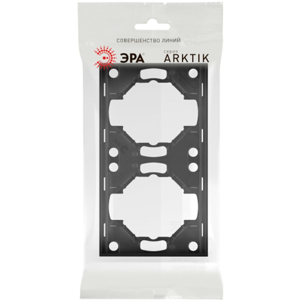 Рамка для розеток и выключателей ЭРА Arktik 16-5002-05 на 2 поста антрацит | Эра Arktik