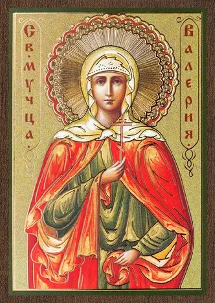 Икона "Валерия Кесарийская" 6х9 на МДФ-6