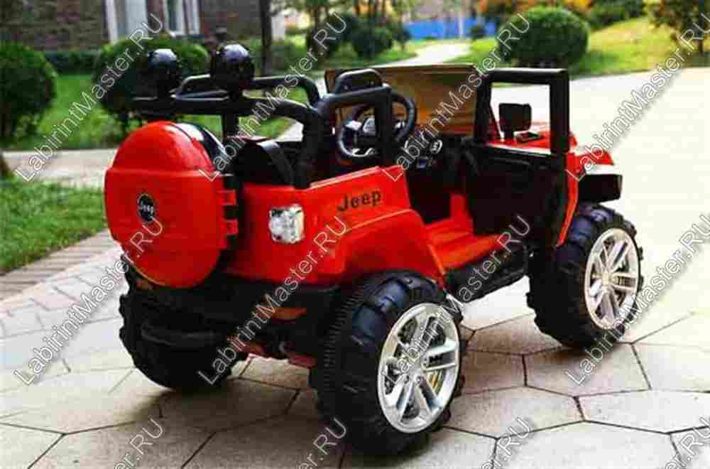 Детский электромобиль "Jeep Wrangler"  красный