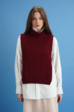 Манишка из кашемира с мериносом цвета бордо ПРЕДЗАКАЗ