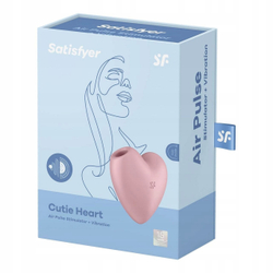 Вакуумно-волновой стимулятор с вибрацией Satisfyer Cutie Heart, розовый