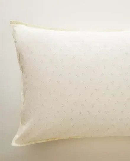 ZARA HOME ДЕТСКАЯ НАВОЛОЧКА С ЦВЕТОЧНЫМ ПРИНТОМ, СИНИЙ